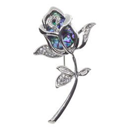 Брошь-подвеска "Роза" со вставкой из гелиотиса и ювелирного сплава
