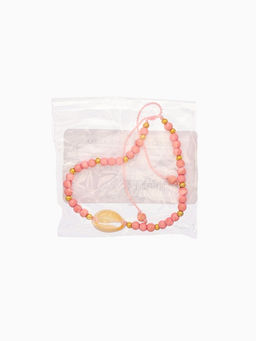 Браслет «Моана», длина 16 см, камень пирит, розовый