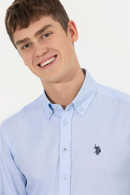 Рубашка мужская голубая Uzunkol Basic - U.s. polo assn фото 12