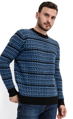 Джемпер мужской в полоску F310-0501 синий - Fine joyce фото 3