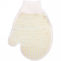 Цена за 3 шт. Мочалка-варежка для тела комбинированная "Ultramarine - Твой уход", с сизалем, цвет белый, 20*15см