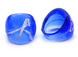 Перстень из муранского стекла модель 21 цв.синий