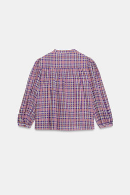 BLUSA CUADROS CUELLO REDONDO / Multicolor - Zara фото 10