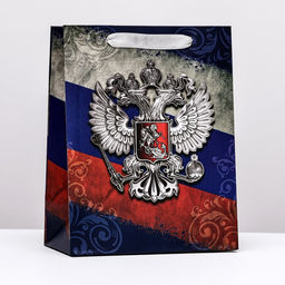 Пакет ламинированный вертикальный Герб, 18 х 23 х 10 см
