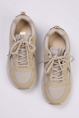 Bej Kontrast Rahat Taban Chunky Kad?n Spor Ayakkab? TAKAW26SN00023