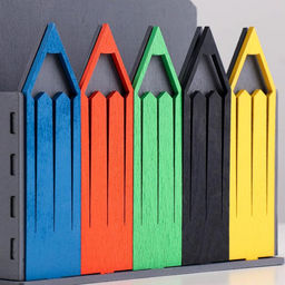 Кашпо деревянное 18720.4 см Конверт Карандаши, серый - Дарим красиво фото 5