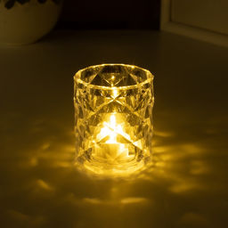 Фигурка светящаяся RISALUX «Хрустальный бокал», LED-ночник, 0.3 Вт, 4.9×4.9×5.5 см
