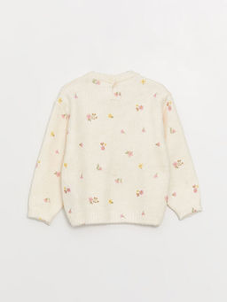 Bisiklet Yaka Uzun Kollu Desenli K?z Bebek Triko Kazak - Waikiki фото 2