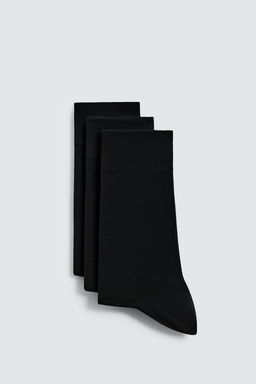 CALCETINES MERCERIZADOS PACK 3 / Negro