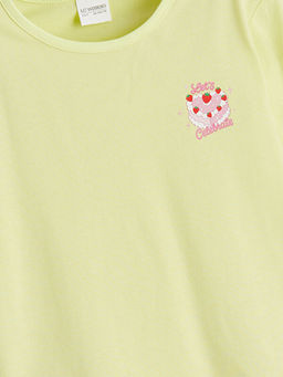 Bisiklet Yaka Bask?l? K?z ?ocuk Pijama ?st