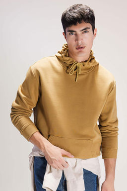 Regular Fit Kapusonlu Kanguru Cepli Ici Yumusak Tuylu Basic Duz Sweatshirt - Defacto фото 8