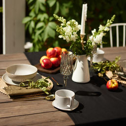 Дорожка на стол Этель Home 40×146 см, чёрный, 100% хлопок, саржа 190 г/м²