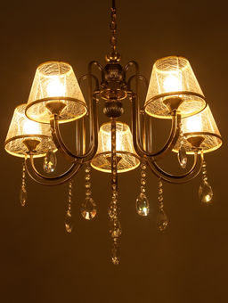 Люстра NH5269/5, 5х60Вт, E27, цвет кофе/золото