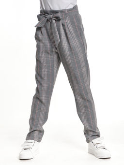 Брюки для девочки в клетку 22-6688 клетка/синий - Mini maxi фото 7