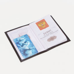 Обложка для паспорта, тиснение, гладкая, коричневая