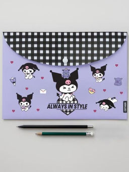 Папка-конверт на кнопке А4 "Куроми-2", 160 мкм, пластик