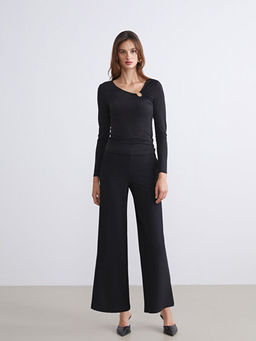 Beli Lastikli Krep Kad?n Pantolon