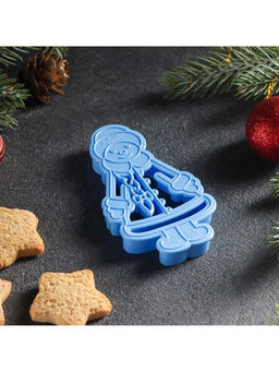 Форма для печенья новогодняя «Снегурочка», вырубка, штамп, 10×5.9×1.4 см, пластик, голубая
