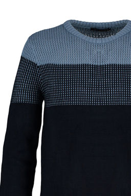 TRENDYOL MAN Bej Slim Fit Dar Kesim Bisiklet Yaka Renk Bloklu Kazak TMNAW21KZ0543 - Trendyolmilla фото 16