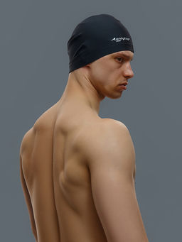 Шапочка для плавания взрослая ONLYTOP Swim, непромокаемая, тканевая, обхват 54-60 см, цвет чёрный