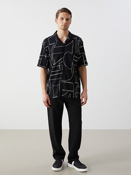 Regular Fit K?sa Kollu Desenli Erkek G?mlek