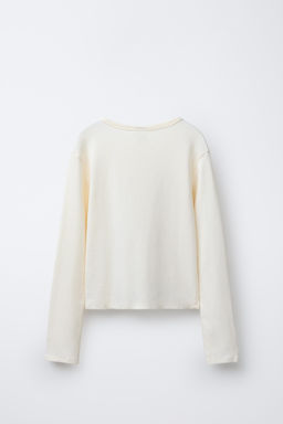 RIBBED T-SHIRT WITH HEARTS AND SLOGAN - Zara фото 2