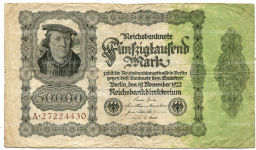 Банкнота 50000 марок 1922 года Германия