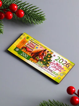 Набор магнитов на холодильник Новогодние банкноты с лошадями 2026, 5 шт.