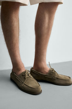 ZAPATO N?UTICO PIEL CASUAL / Gris Topo - Zara фото 3