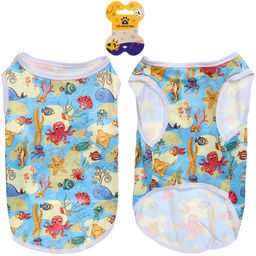 Цена за 2 шт. Майка для собак мелких пород "БРО на стиле", пляжная вечеринка, размер L (длина спинки 33см, объем груди 38см, от 7 до 9кг)