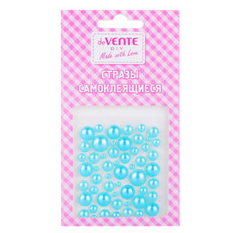 Стразы самоклеящиеся "Жемчужный микс" цвет голубой, карточка 7,5x6,5 см, в пластиковом пакете с блистерным подвесом