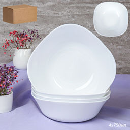 Набор суповых квадратных тарелок 4 штуки 750 мл 170 мм тарелка глубокая белый / FSW-75XN (WHITE) /уп 12/ С