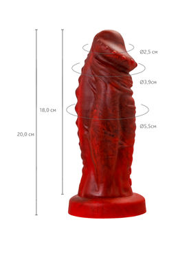 Вибратор Black&Red by Toyfa Monster Saur, силикон, красно-черный, 21,7 см