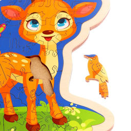 Фигурный пазл в рамке «Оленёнок» 35 деталей