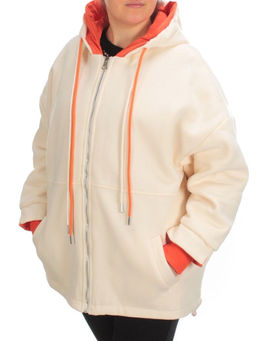 2561 BEIGE/ORANGE Худи женское (50 гр. синтепон) - Фабричный китай фото 3