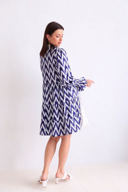 Martichelli Платье зиг-заг бело-синее  фото 17