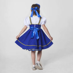 Костюм русский народный, платье, кокошник, рост 122-128 см, 6-7 лет, синий - Simaland фото 3