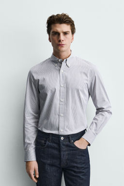 Рубашка Regular Fit в клетку коричневая