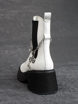 01-GZ6190-L61 WHITE Ботинки демисезонные женские (натуральная кожа) - Фабричный китай фото 6