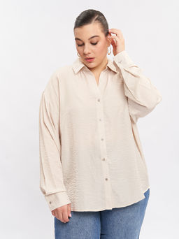 Рубашка из жатой ткани BL11549WHT03