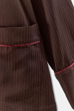 CONTRAST STRIPED PYJAMA SHIRT - Zara фото 8