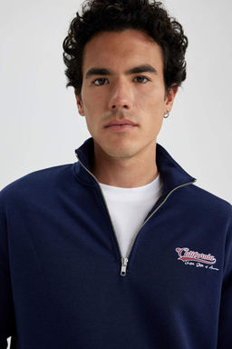 Толстовка с воротником-стойкой и принтом Comfort Fit - Defacto фото 6