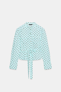 CHAQUETA CAMISERA LUNARES / Turquesa - Zara фото 5
