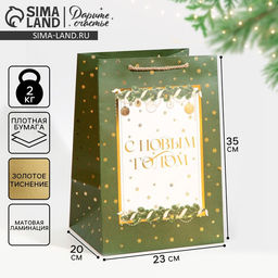 Пакет подарочный новогодний ламинированный «Яркие моменты», 23 х 35 х 20 см