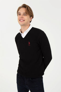 Мужской черный трикотажный свитер Basic - U.s. polo assn фото 9