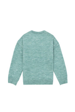 Мятный меланжевый свитер для девочки - U.s. polo assn фото 2