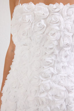 TRENDYOLMILLA Beyaz 3 Boyutlu Gul Aplike Detayl? Dugun/Nikah S?k Abiye Elbise TPRSS25EL00018  фото 5