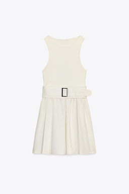 TWILL DRESS WITH CONTRAST BELT - Zara фото 5