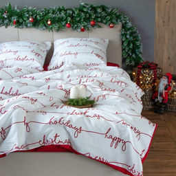 Постельное бельё Этель 1.5 сп Christmas letter 143х215 см, 150х214 см, 70х70 см - 2 шт, бязь  фото 5