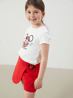 Minnie Mouse Bask?l? K?z ?ocuk Ti??rt ve ?ort Etek